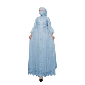 GAMIS POLKADOT VANES /  BRUKAT MEWAH / BAJU LEBARAN / GAUN PESTA / PAKAIAN WANITA / BUSANA MUSLIM