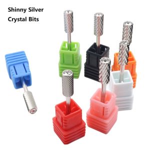 1Pcs Silver Quality 5mm Diamond Small Round Top barrel Original Tungsten steel Carbide Manicure Nail drill bit rotary grinding