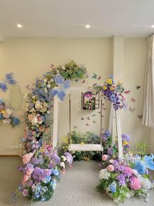 Monet Garden Artificial Flowers Wall Hanging Decorative Bouquet Landscape Photography Decoration Silk Flower Mixed Style Home Decor