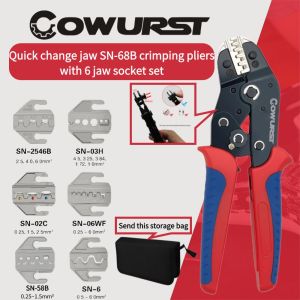 Ratchet quick-change crimping pliers SN-68 with 6 jaws for automotive terminals Dupont terminals wire crimping tool kit