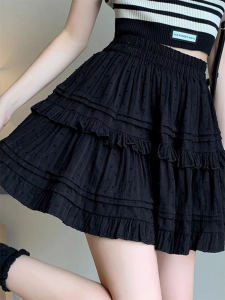 Elegant High Waist Lace Short Skirt for Women Spring Summer New Style College Style White Cake Skirt Anti Aging