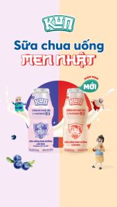 Sữa chua uống KUN dinh dưỡng lên men vị việt quất thùng 48 chai x 100ml
