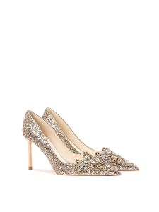 Giày Cưới Đính Đá Rhinestone Giày Cao Gót Mũi Nhọn Đế Mỏng Cho Nữ Giày Lấp Lánh Thời Trang Mùa Hè 2024 Giày Đơn
