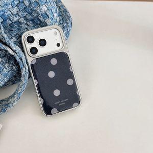 Retro Simple Cowboy Pattern Blue Wave Point Drip Glue Silver Border Shock Proof Phone Cover Case for iPhone 17 16 15 14 Pro Max
