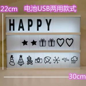 Letter Lamp Box Party Supplies Party Romantic Decoration Birthday Gift Early Education Puzzle Light Box Leda5 Light Box