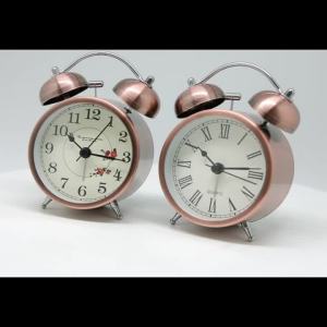 1pc Nordic Retro Metal Alarm Clock Creative Decoration Table Clock Desktop Minimalist Student Bedroom Luminous Clock