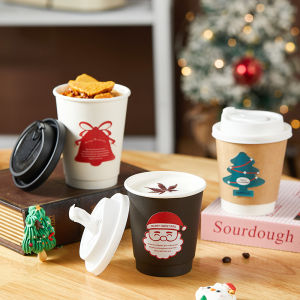 Cốc Giấy Đựng Đồ Uống Nóng Lạnh Dày Đựng Cà Phê 2025 Cốc Đựng Đồ Ăn Mang Đi Dùng Một Lần Có Nắp Đựng Thức Uống