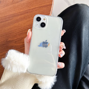 Creative Cute Tom And Jerry Cat Mouse Phone Case Full Cover Transparent TPU Soft Anti-Fall Protection Shell for  15 14Pro Max