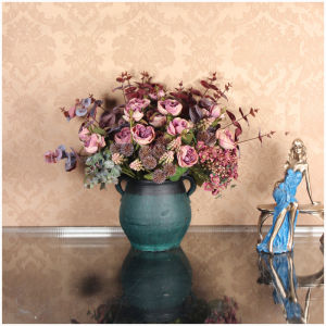 Luxurious Retro Artificial Flowers Living Room Decorative Items Table Centerpieces TV Cabinet Potted Plants Silk Flower Arrangement