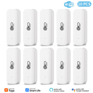 1~10PCS Tuya WiFi Temperature and Humidity Sensor Remote Monitor For Smart Home Work with Alexa Google Assistant