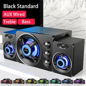 EDUP | HIFI 3D Stereo Alto-falantes Coloridos LED Luz Pesada AUX USB Com Fio Sem Fio Bluetooth Áudio Home Theater Surround Som Bar TV