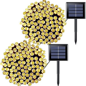 พลังงานแสงอาทิตย์ทองแดงสายไฟ String กลางแจ้ง Fairy กันน้ํา LED ตกแต่งสวน