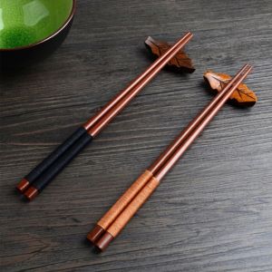 Handmade Japanese Natural Chestnut Wood Sushi Chopsticks Set Value Gift Sushi Chinese Food Tie Line