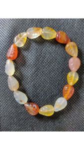 叶子形红荔枝玛瑙水晶手串 leaf shape red lychee agate crystal bracelet