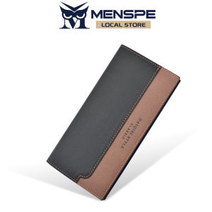 MENSPE Wallet Men Wallets Fashion Long Short Wallet PU Leather Long Wallet Business Wallets Mens Anti-theft Soft Wallet Splicing Two Fold Ultra-thin Long Wallet Travel Purses Coin Pouch ID Credit Cards Holders