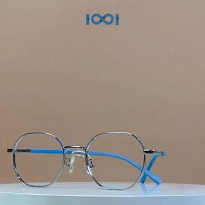 IOOI Eyewear -  Kacamata Kotak Segi Enam Lentur Metal Anti Blueray Photocromic Pria Wanita 58006
