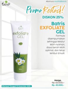 Exfoliate Gel Batrisyia Herbal  Aloe Vera Peeling Gel