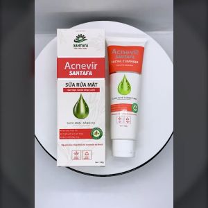 Sữa Rửa Mặt Acnevir đỏ Santafa - Ngừa mụn giảm dầu nhờn dùng cho da nhạy cảm - Tuýp 100g