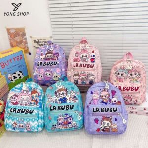 Labubu Backpack New Cartoon Bag For Kids Exciting Macaron The Monsters Kindergarten Backpack For Children Boys And Girls Cute Bag