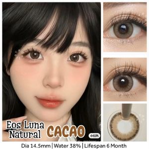 Softlens Eos Luna Natural Cacao Dia.14.5mm Normal & Minus ( -0.50 s/d -10.00 ) Bisa Beda Minus Soflens