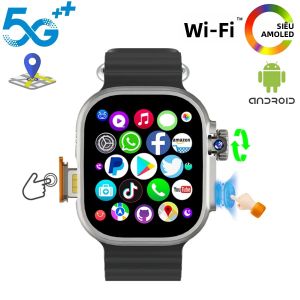 Đồng Hồ Thông Minh DW100 Pro 5G LTE Với Chức Năng Mở Khóa Bằng Vân Tay Bộ Nhớ Trong 512GB Màn Hình AMOLED 2.29 Inch GPS Camera Theo Dõi Giấc Ngủ & Nhịp Tim Dành Cho Android