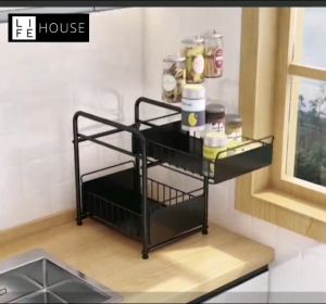 Multipurpose Sliding Kitchen Cabinet Under Sink Storage Rack Spice Rak Basket Organizer Kabinet Dapur Drawer Cabinet 储物架