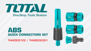 TOTAL Hose Quick Connectors Set-Water Stop + Tap Adaptor (3/4") + Connector (1/2") THWS030301