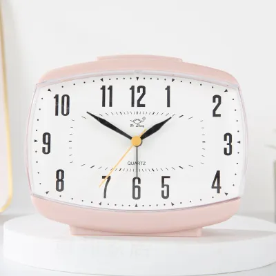 Quiet Alarm Clock Large Numbers Bedroom Desktop for Boys And Girls Elderly People Retro Style Battery Powered Table Clock