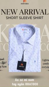 Áo sơ mi tay ngắn Khatoco Sale 20% 375K(Giá tem 375k)(S2XL)