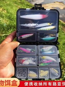 Waterproof Fishing Accessories Box Double-Sided Lure Storage Pencil Fake Bait Portable Two-Layer Soft Bait Organizer Case
