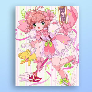 Bandai | Anime Characters C-Cardcaptor S-Sakura Oil Painting By Numbers Modern Wall Decor for Living Room Bedroom Perfect Gift No Frame