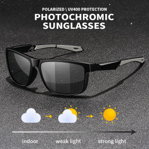 Photochromic Polarized Sports Vintage Sunglasses Men Women Fishing Cycling Driving Mountaineering Chameleon Sun Glasses UV400