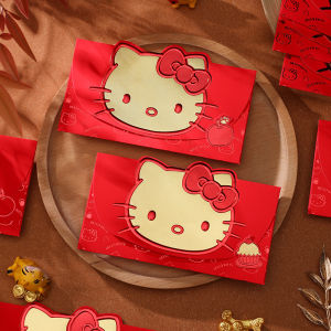 Anglebabylife 5/3Pcs Cute Cartoon Hello Kitty 2025 Chinese New Year Red Envelopes Red Packets Lucky Money Pockets Spring Festival Decoration