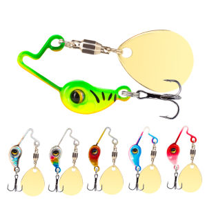 4g/8g Rotating Metal VIB Lure Sinking Jig Spinner Balancer 3D Eyes Hard Bait with Treble Hook Spoon Fishing Lures