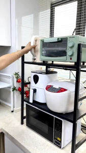 MIKI Kệ Lò Vi Sóng kích thước có thể điều Kệ Để Đồ Nhà Bếp với 4 móc Kích cỡ khác nhau