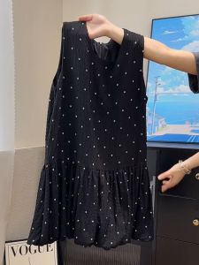 YUFUQING | French Style Sweet Summer Sleeveless Vest Dress Women Loose Slimming Short Skirt High Waist A-Line Silhouette Polyester Fiber