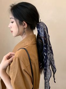 Nazar Blue Nuts Flower Hair Scarf Womens Vintage Neck Tied Headscarf Braid Hairband Ethnic Style  out Fashion Accessories