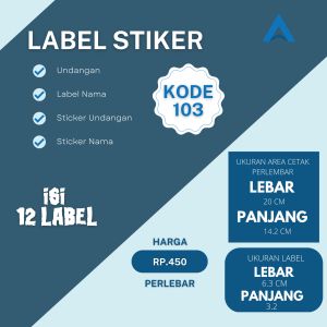 LABEL 103 - STICKER UNDANGAN 103 - STIKER NAMA - KODE-103 PERLEMBAR