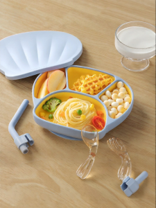 Usbettas | Baby Feeding Plate Silicone Suction Bowl with Dividers