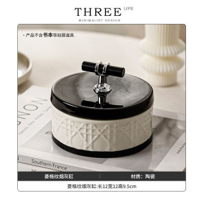 Tlife Creative Ashtray with Lid Luxury Home Living Room Anti-Dust High End Ceramic Ashtray Festive Gifts Fashionable Ashtray