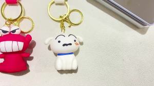 Bandai | Anime Crayon Shin Chan Cartoon Keychain Kawaii High-Looking Car Decoration School Bag Ornament Friends Birthday Keyring Gifts