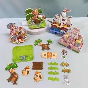 Mainan 3D Puzzle Edukasi Anak DIY Kastil Sirkus Bahan Foam Paper