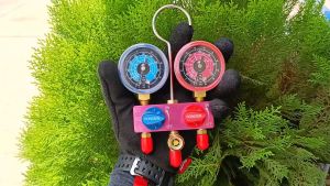 เครื่องมือวัดน้ำยา HS-M02 เกจใช้วัดน้ำยา R22-R32-R410A ของหมอน แมนิโฟลด์เกจ Hongsen