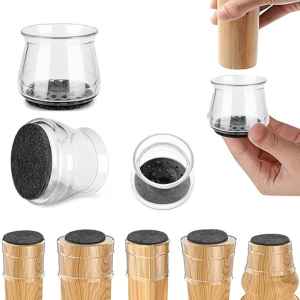 Chair Leg Floor Protectors Furniture Felt Pads Silicone Covers caps for ChairsChair Leg Protectors 4Pack