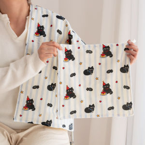 Bộ Khăn Vuông Hình Mèo Sọc Cotton Nguyên Chất 6 Lớp 3 Món Mới Dùng Tại Nhà Khăn Tắm Khăn Mặt Khăn Tay Khăn Quấn Đầu