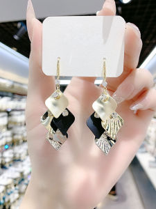 Long Metal Diamond Shape Womens Earrings Personality Geometric Drop Earrings Fashionable Trendy Fresh out Ear Jewelry