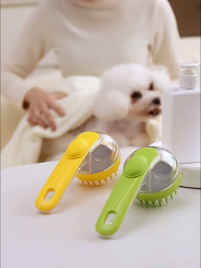 2 IN 1 Pet Bath Brush Wet&Dry Use Silicone Pet Massage Bath Organizing Hair Cat Dog Grooming Tool