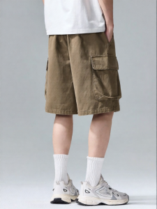 Wood soon | Casual Streetwear Loose Multi-Pocket Shorts