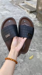 Dép da nam MANADO quai da mềm êm chân chống nước tốt lên chân SANG CHẢNH
