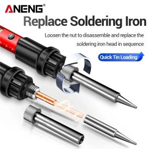 ANENG | ANENG Electric Soldering Iron Accessories -5-Piece Set of Soldering Iron Tips Replace Soldering Electric Soldering Iron Tip Tool